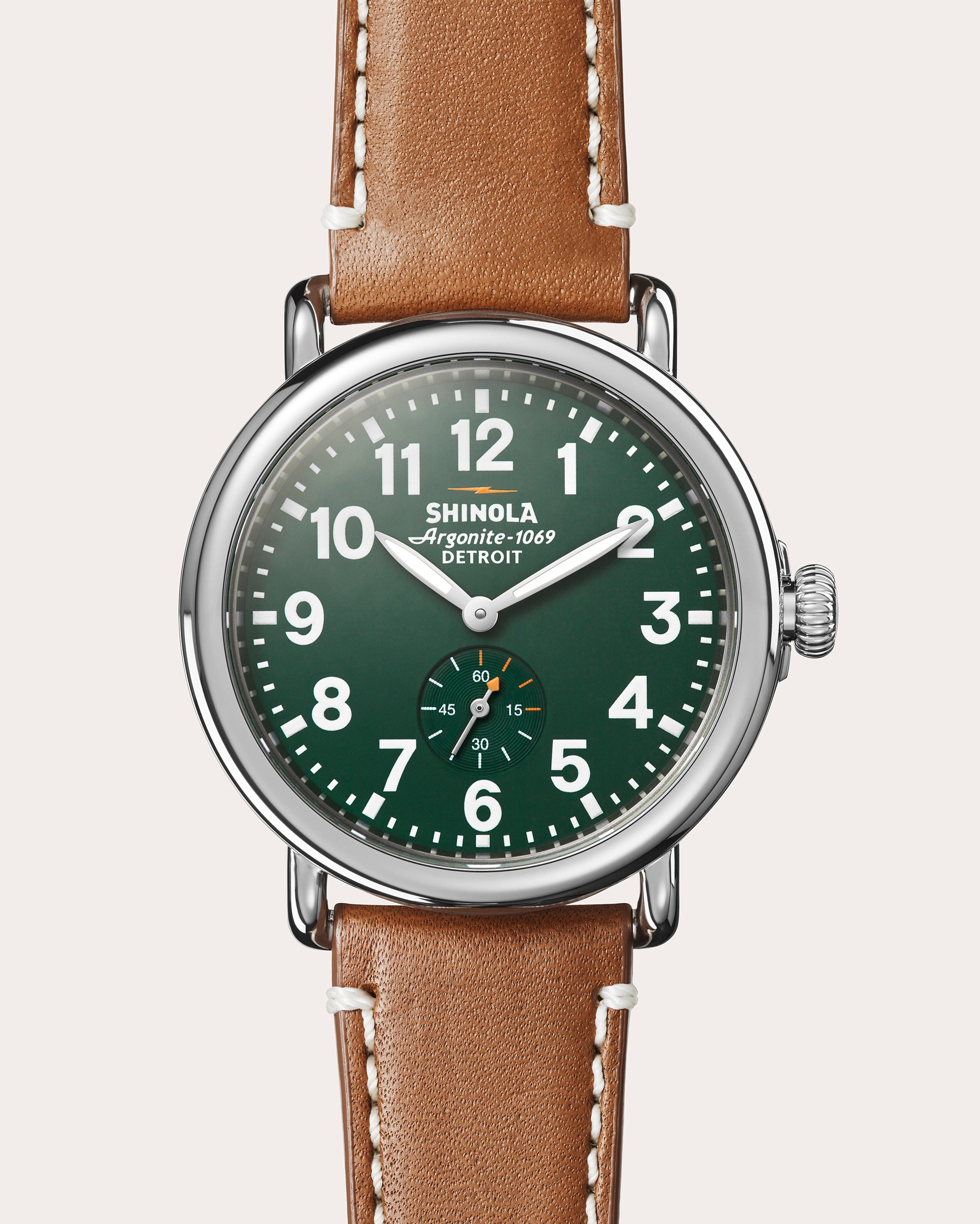 Men's Runwell 41mm Sub-Second Leather-Strap Watch