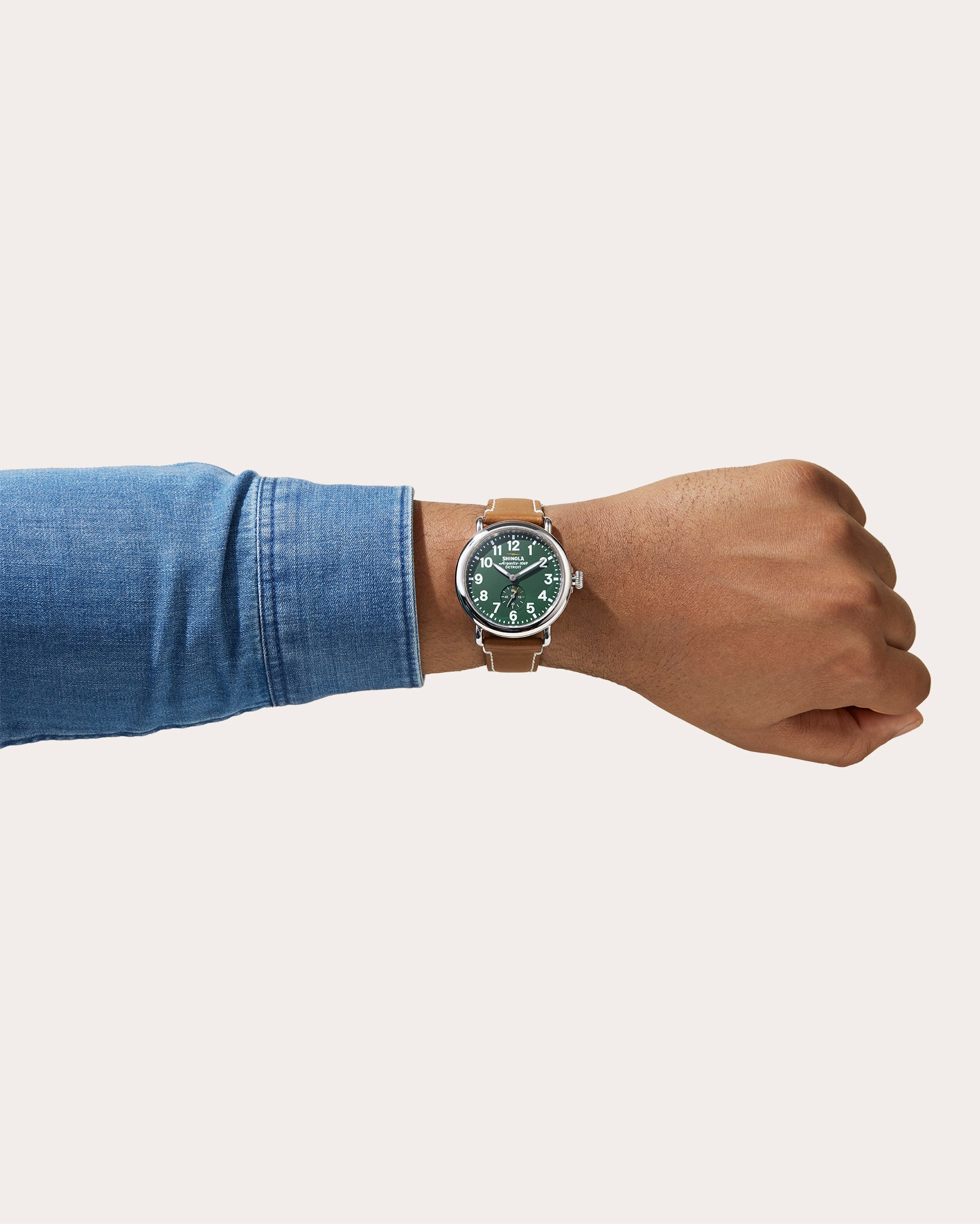 Men's Runwell 41mm Stainless Steel and Leather Watch