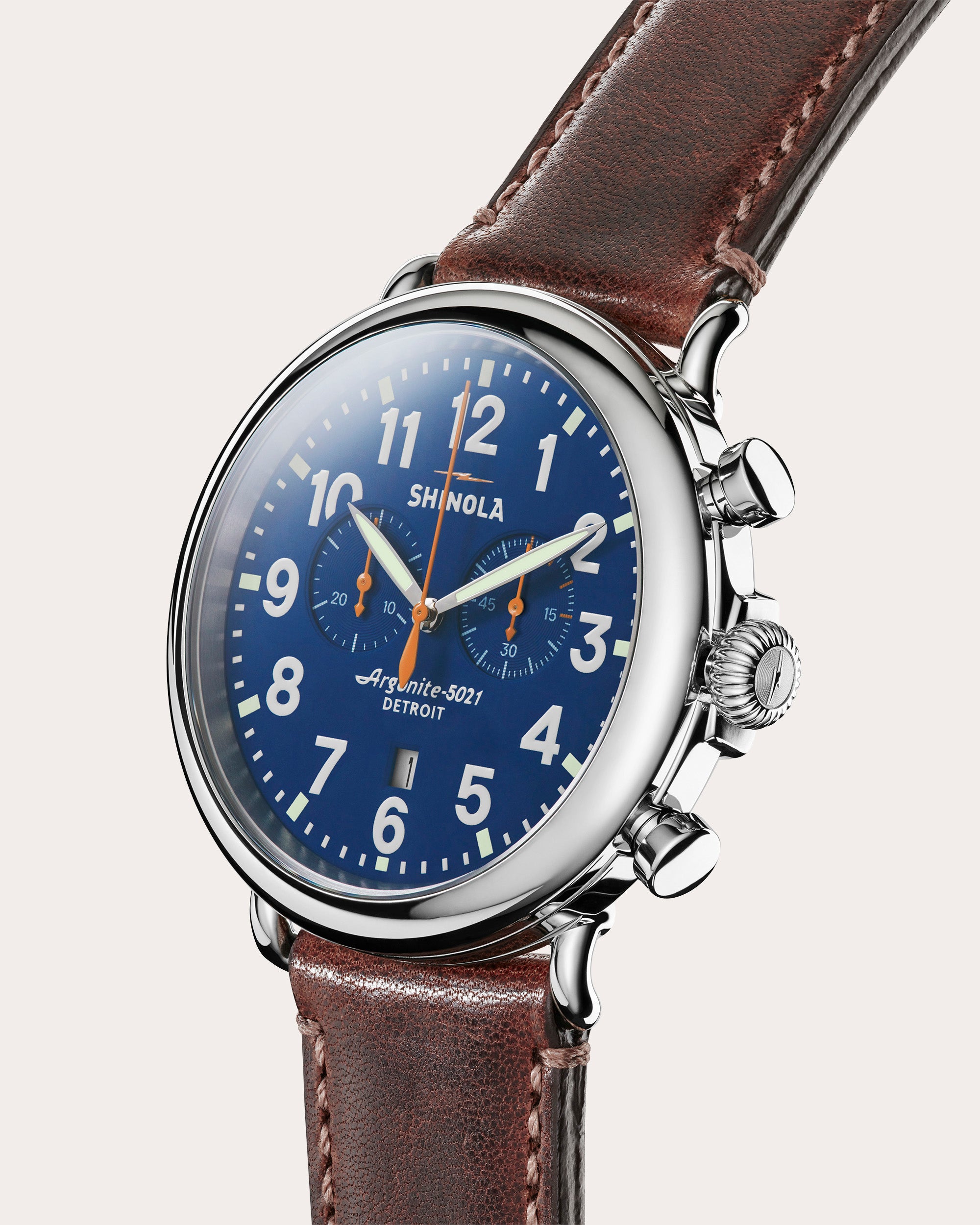 Men's Runwell 47mm Two-Eye Chronograph Watch