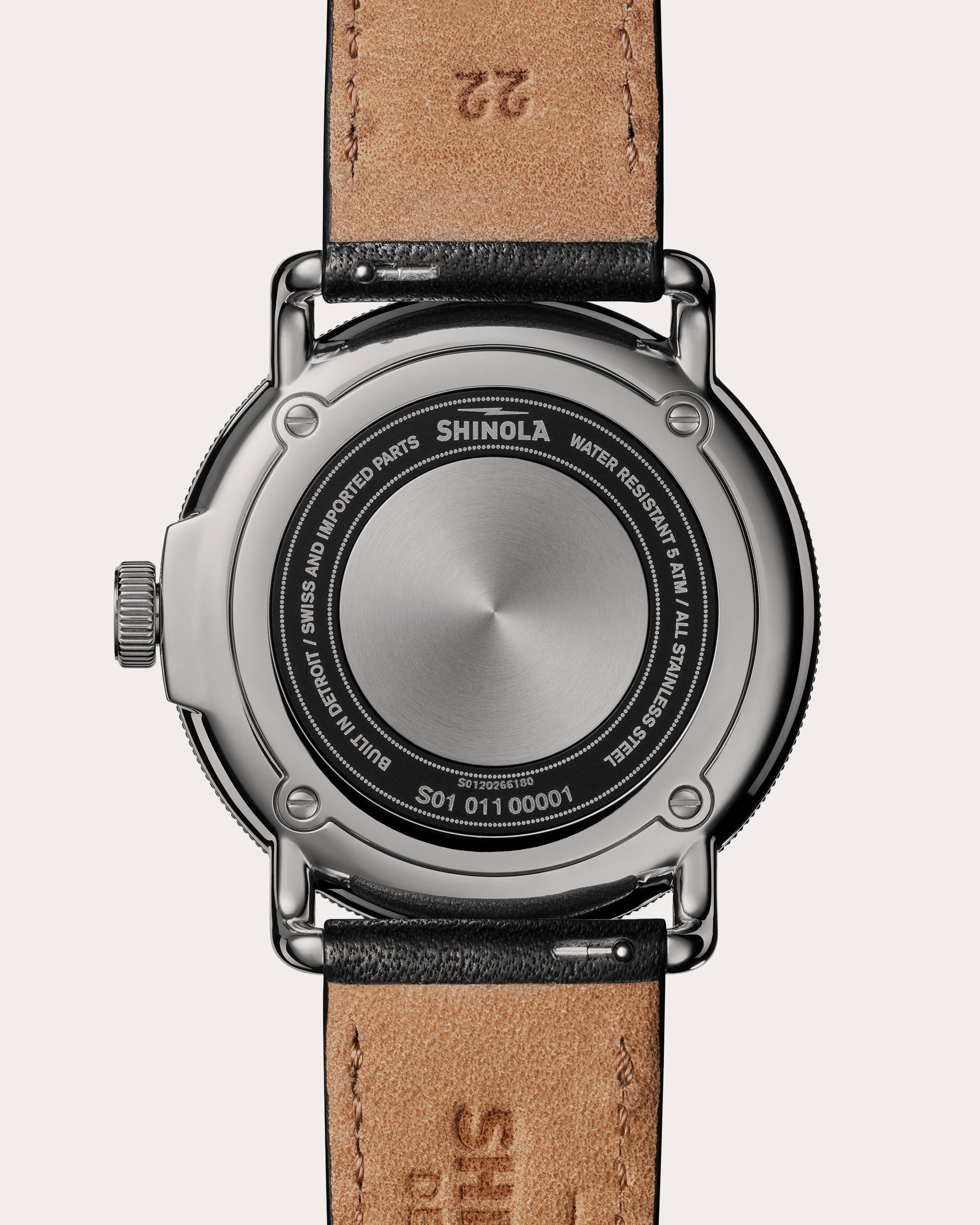 Men's Stainless Steel Canfield C56 43mm Leather-Strap Watch
