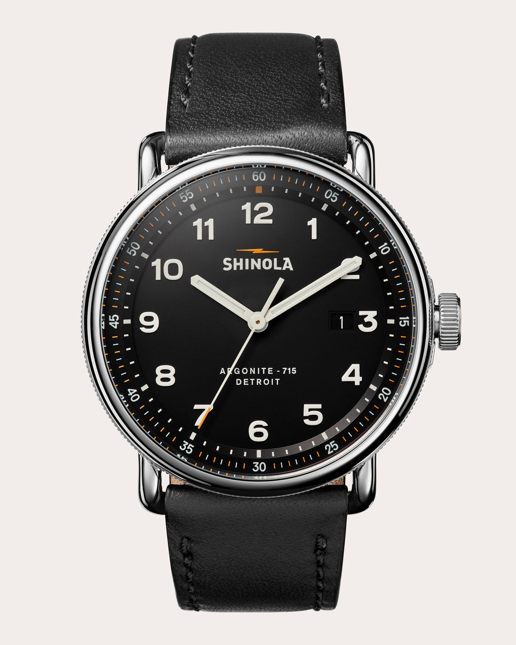 Men's Stainless Steel Canfield C56 43mm Leather-Strap Watch