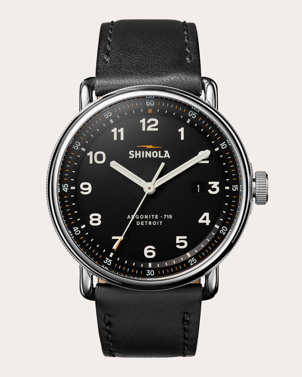 Men's Canfield Model C56 43mm Leather-Strap Watch