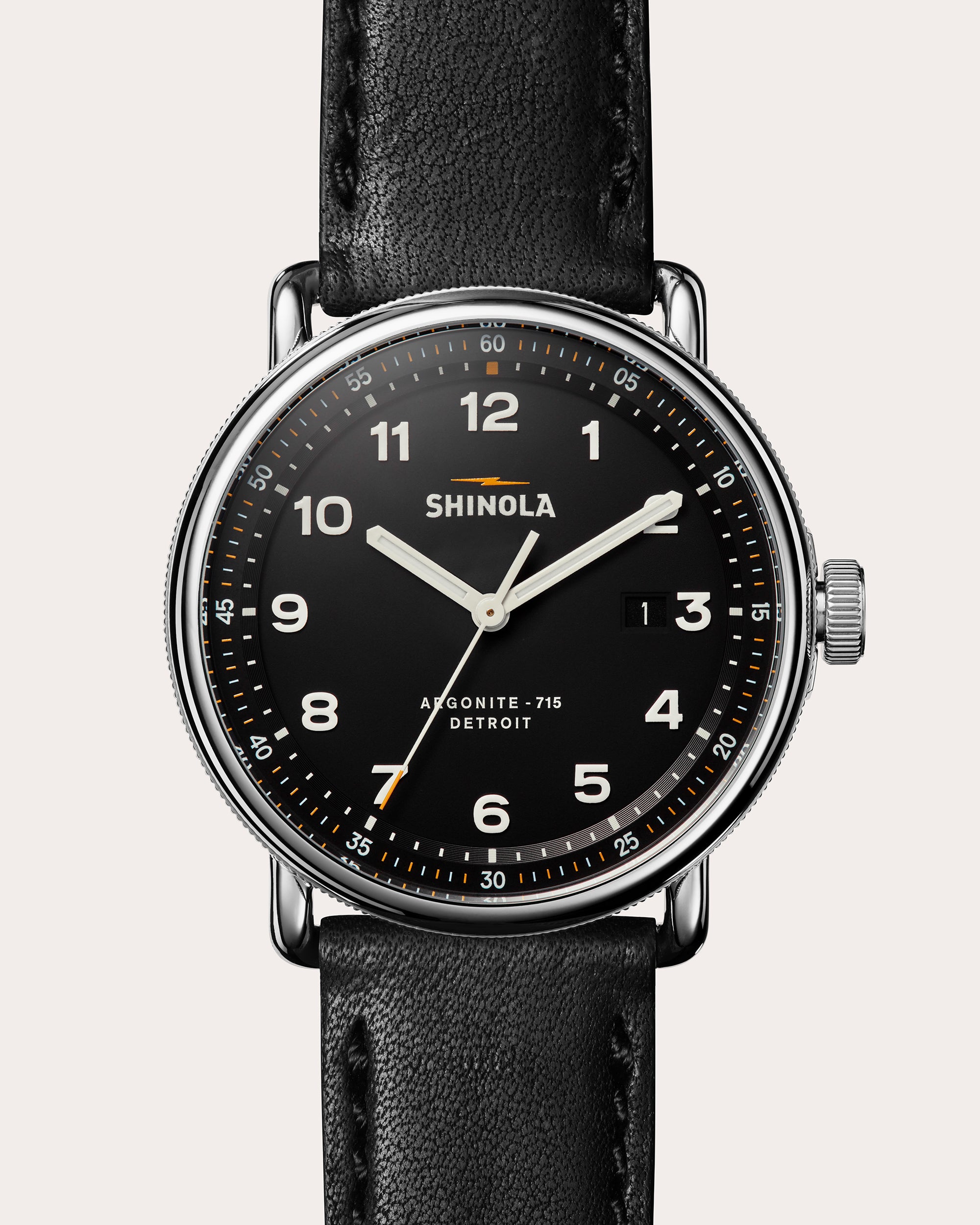 Men's Canfield Model C56 43mm Leather-Strap Watch