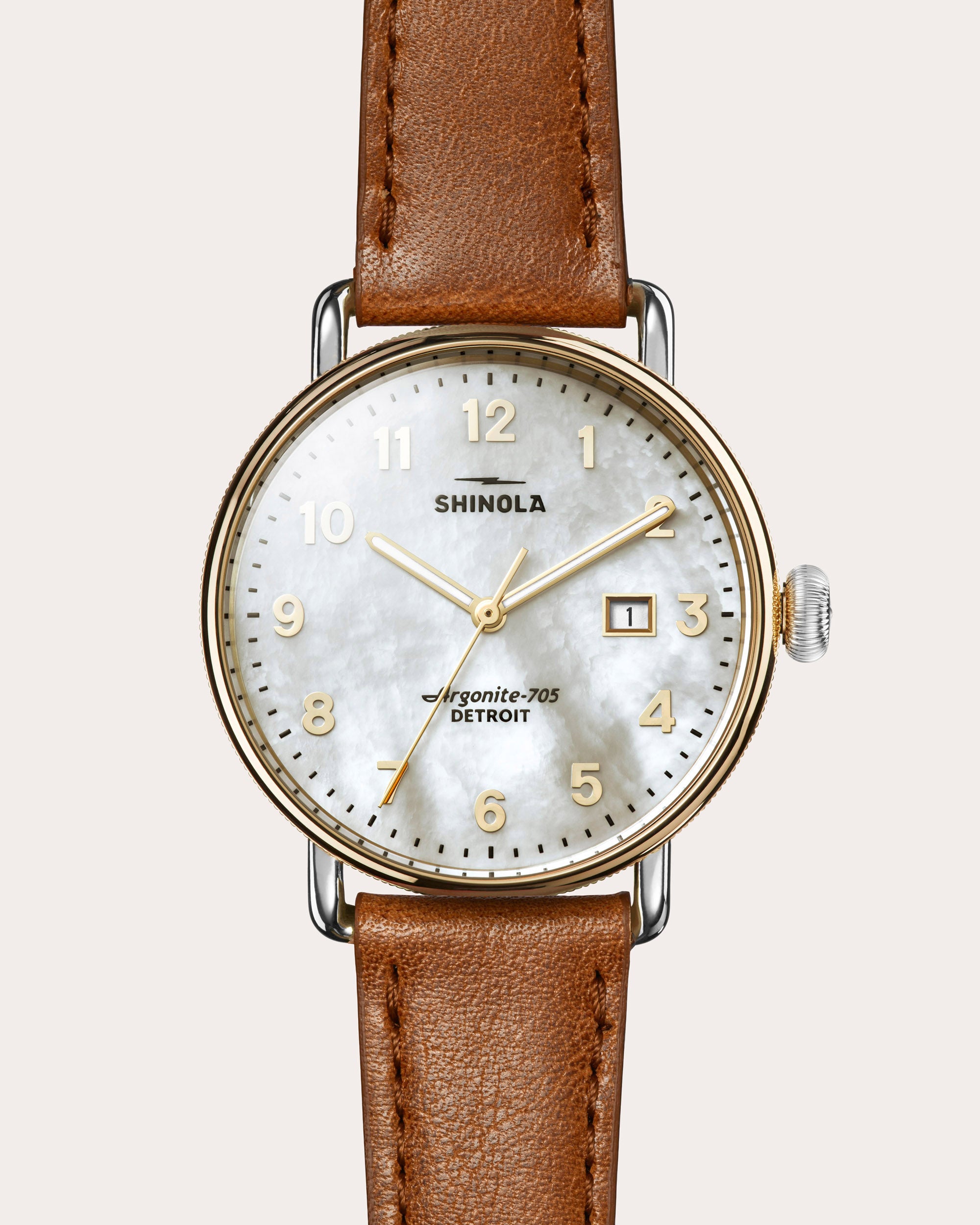 Mother of Pearl Canfield 38mm Leather Watch