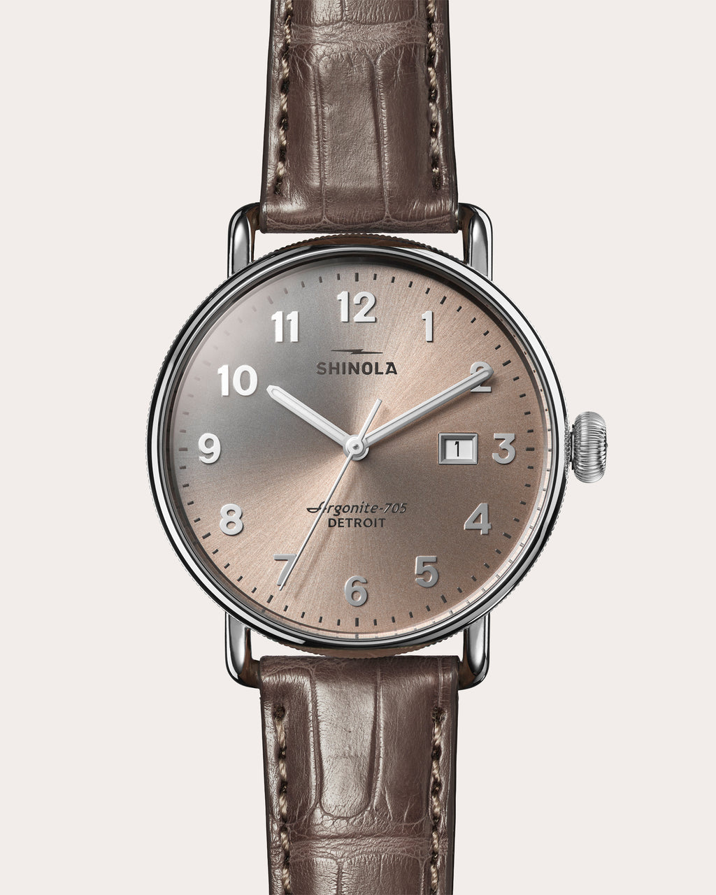 Canfield 38mm Croc Leather-Strap Watch