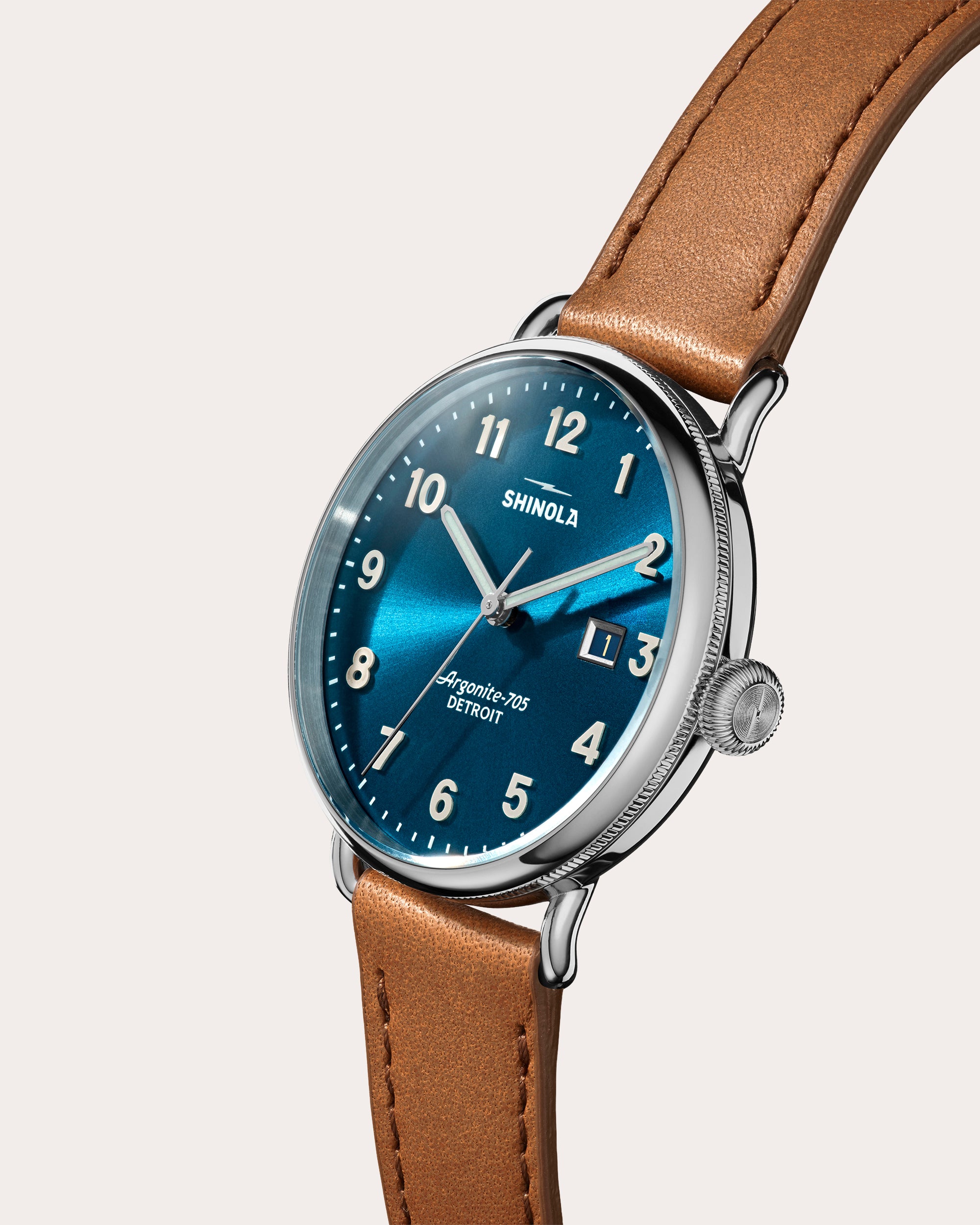 Canfield 38mm Leather-Strap Watch