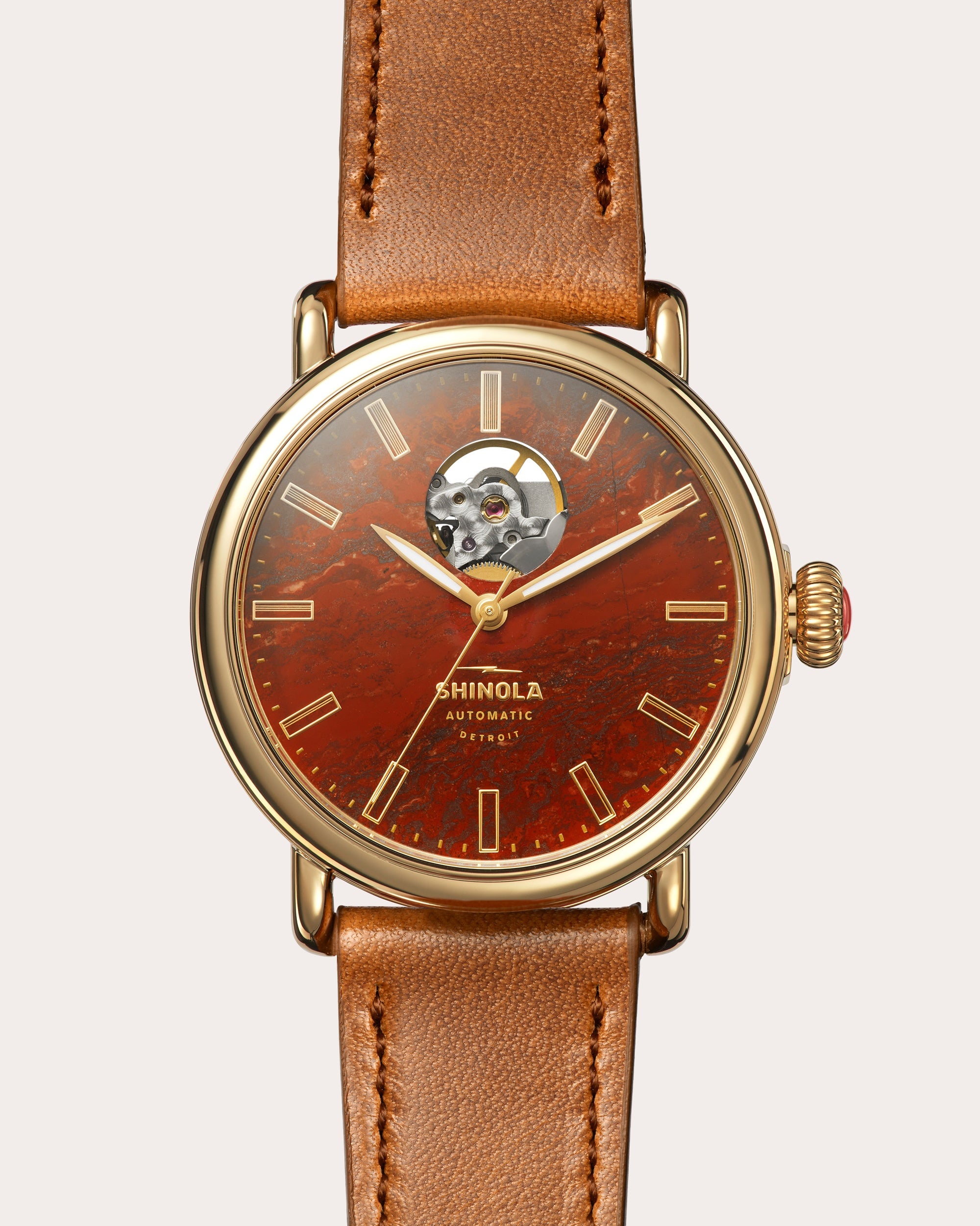 Jasper Runwell Gilda 39mm Leather-Strap Watch