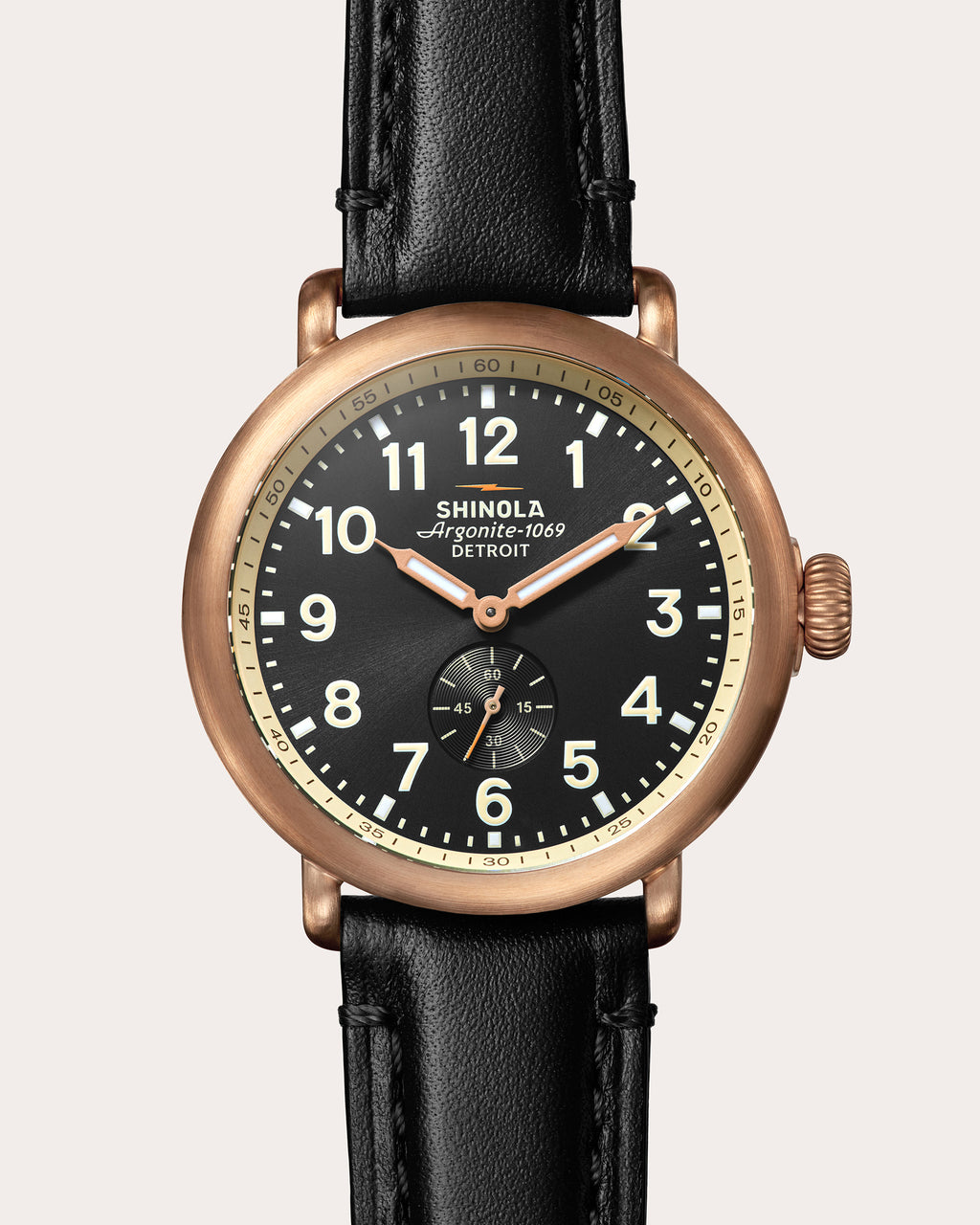 Men's Runwell 43mm Sub-Second Leather Watch
