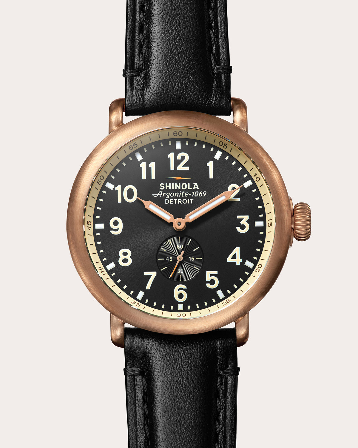 Men's Runwell 43mm Sub-Second Leather Watch