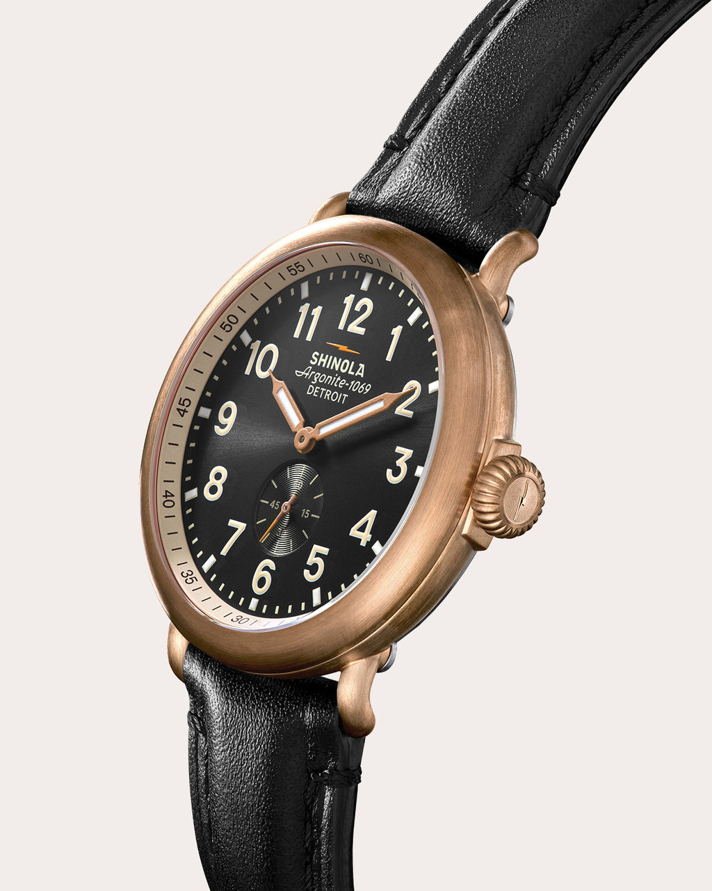 Men's Runwell 43mm Sub-Second Leather Watch