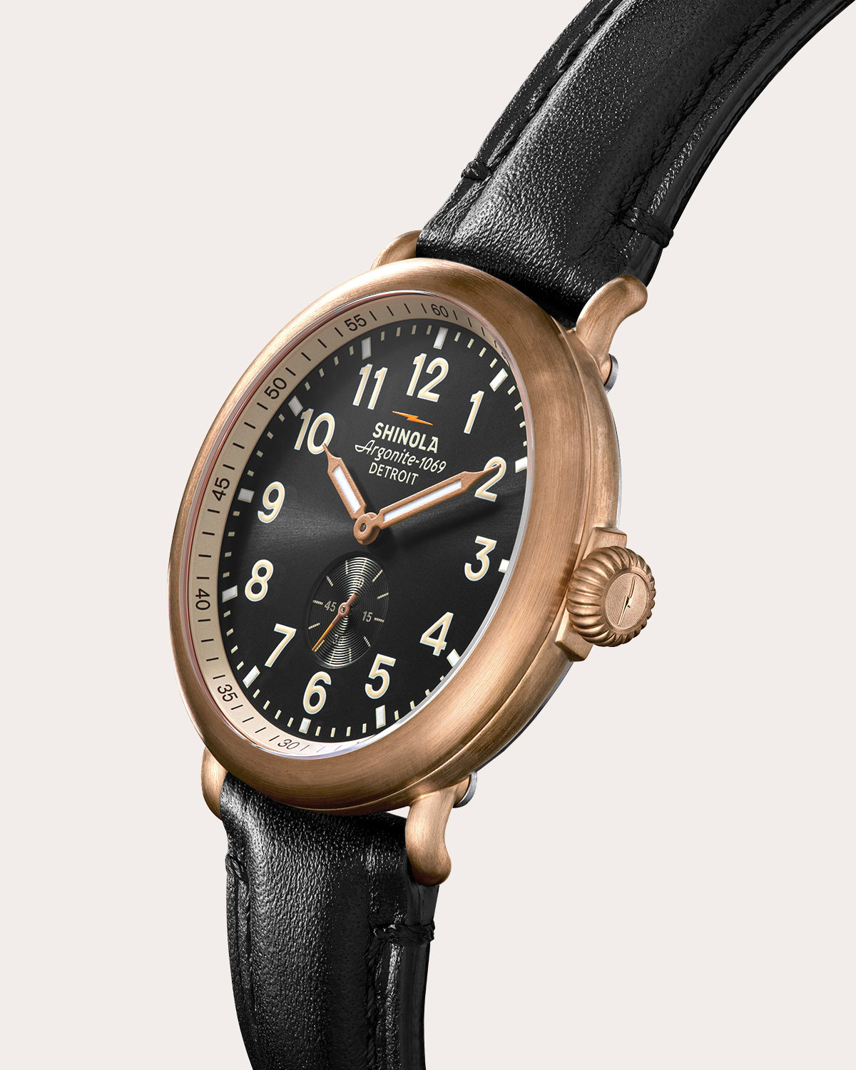 Men's Runwell 43mm Sub-Second Leather Watch