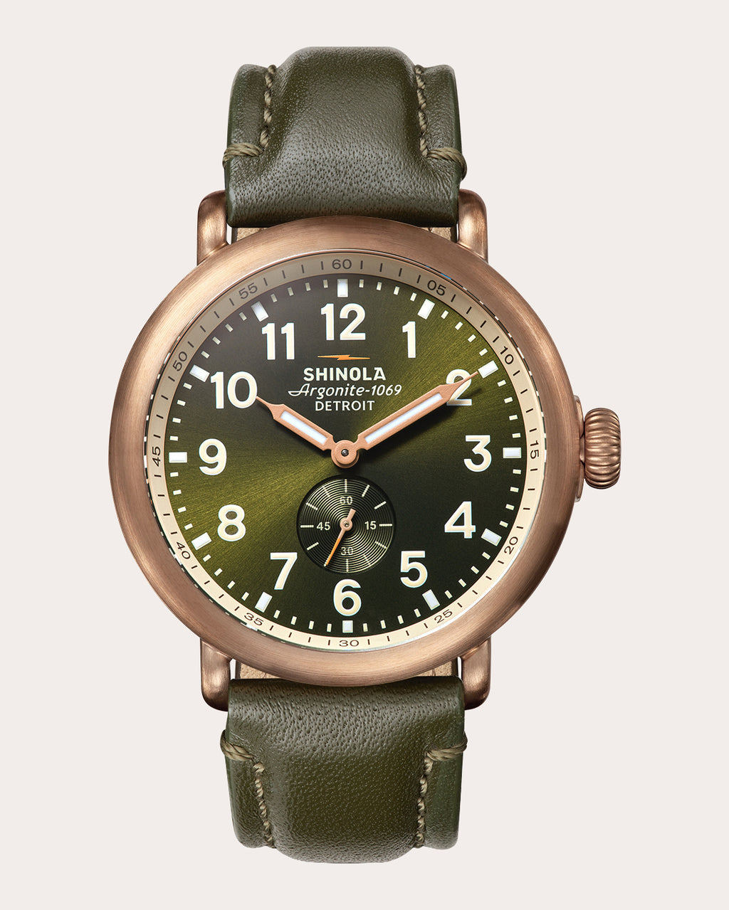 Men's Runwell 43mm Sub-Second Leather Watch