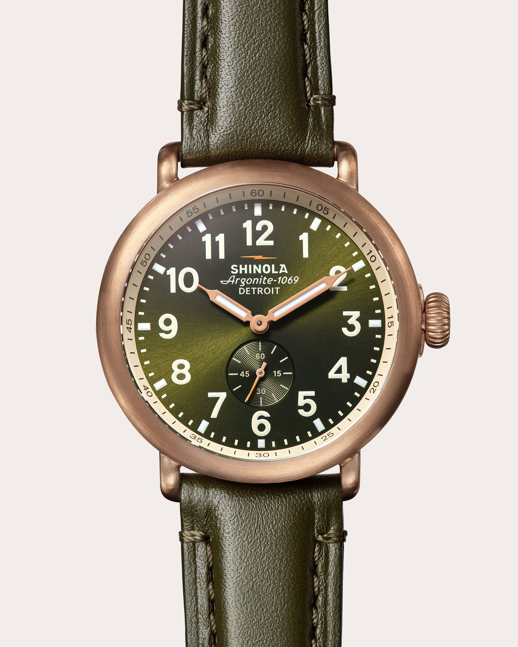 Men's Runwell 43mm Sub-Second Leather Watch