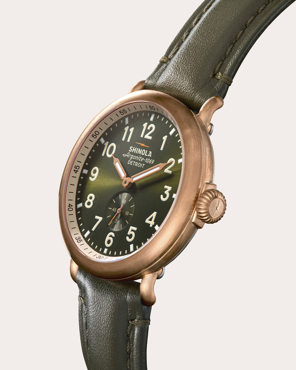 Men's Runwell 43mm Sub-Second Leather Watch