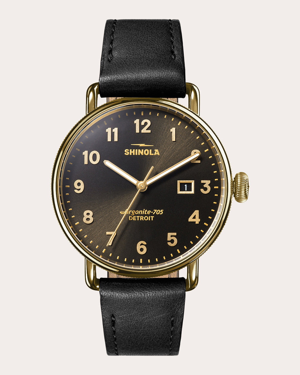 Canfield 38mm Leather-Strap Watch