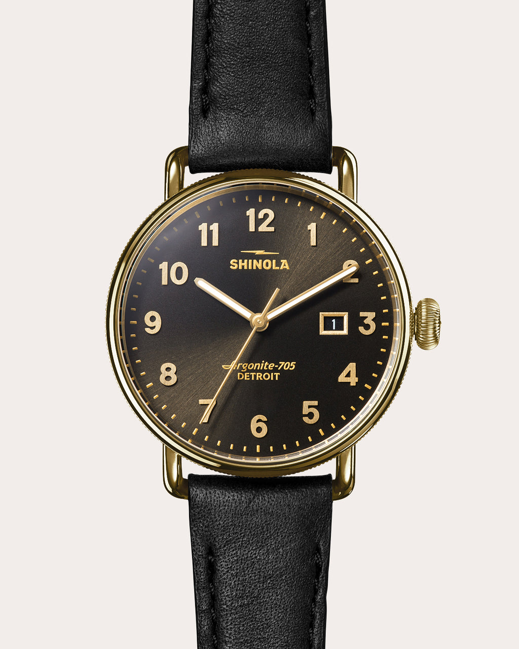Canfield 38mm Leather-Strap Watch