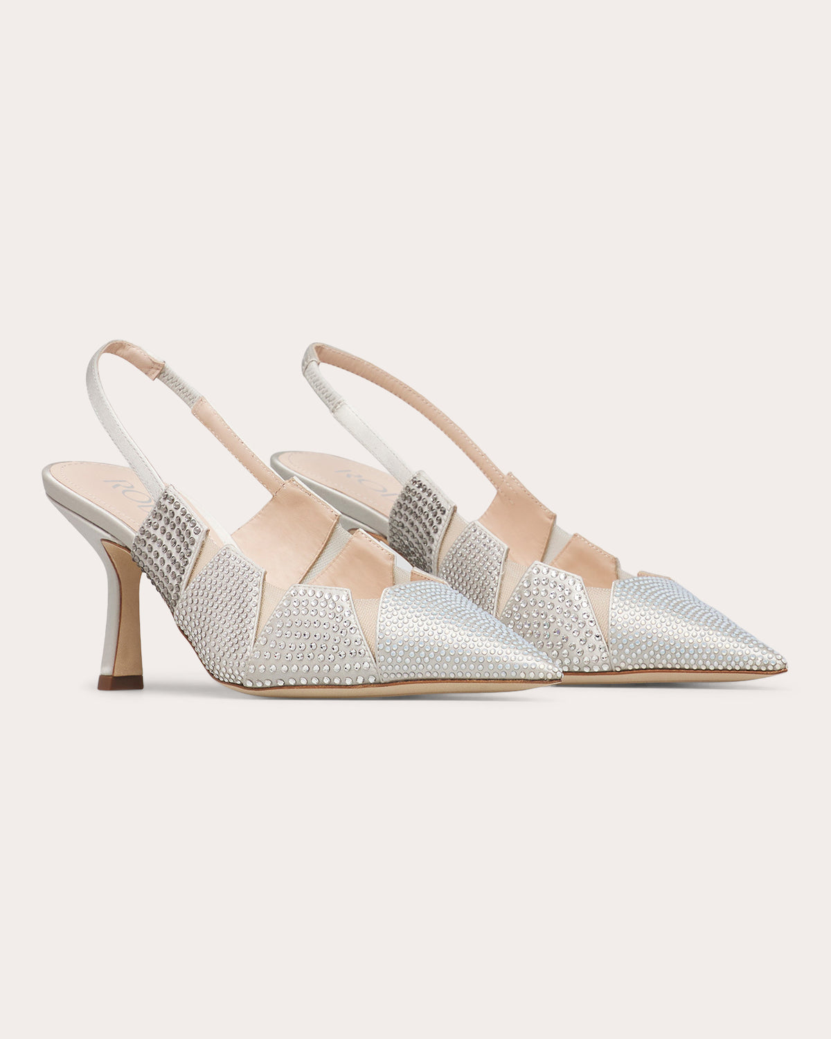 Olivya 80 Crystal Satin Slingback