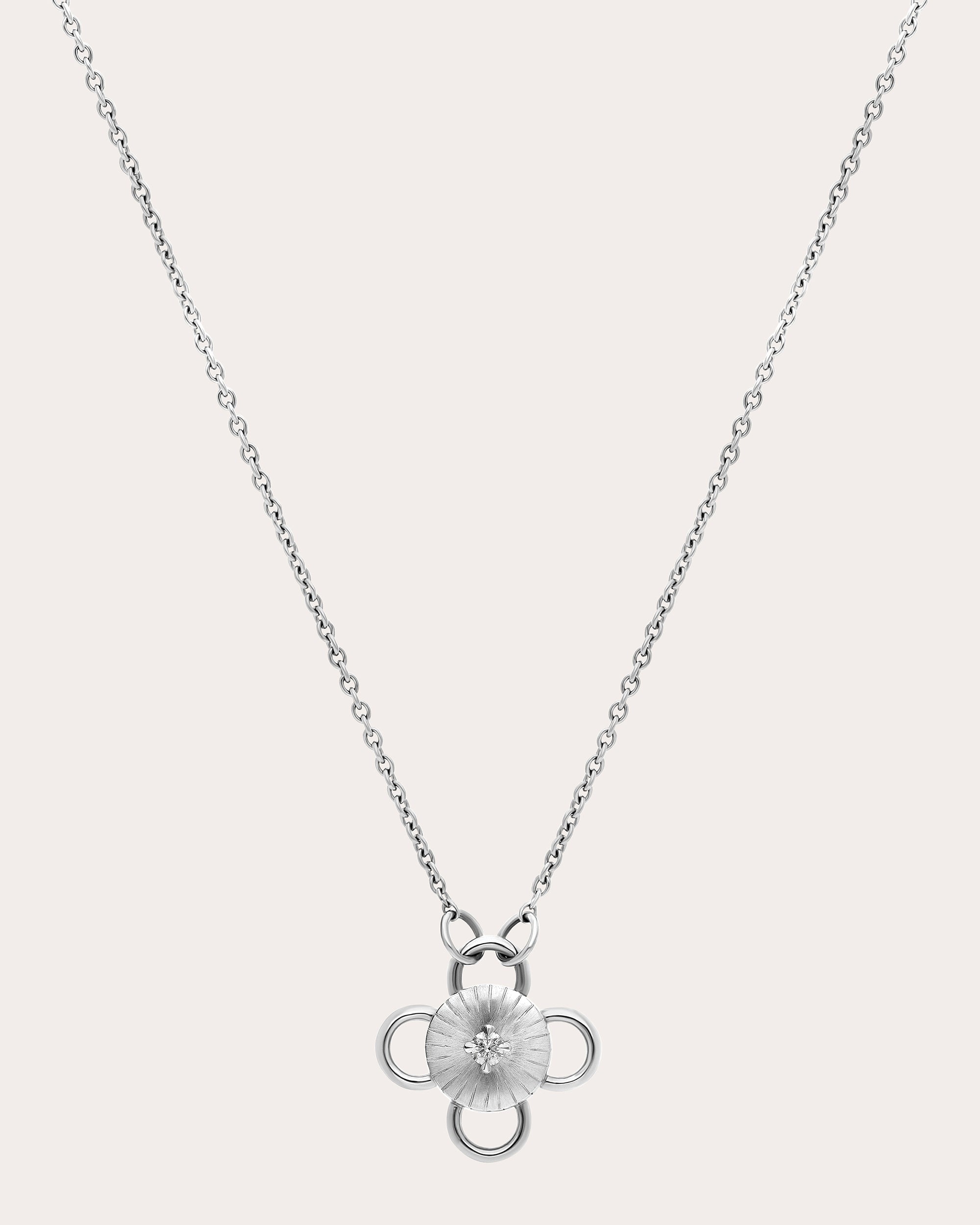 Diamond & 18k White Gold Baby Bolt Pendant Necklace