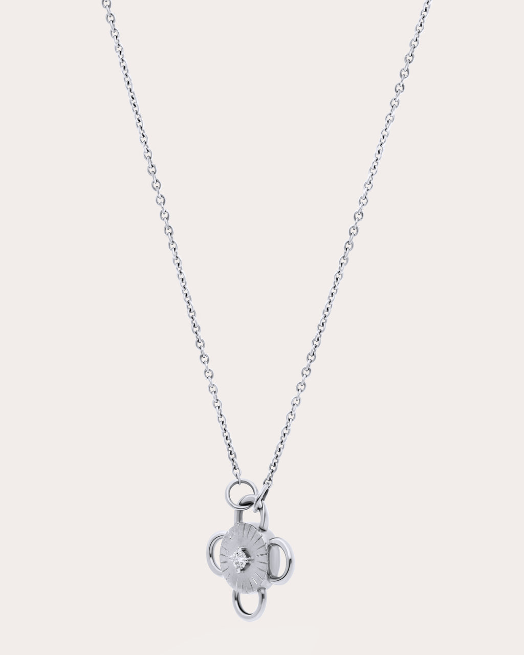 Diamond & 18k White Gold Baby Bolt Pendant Necklace
