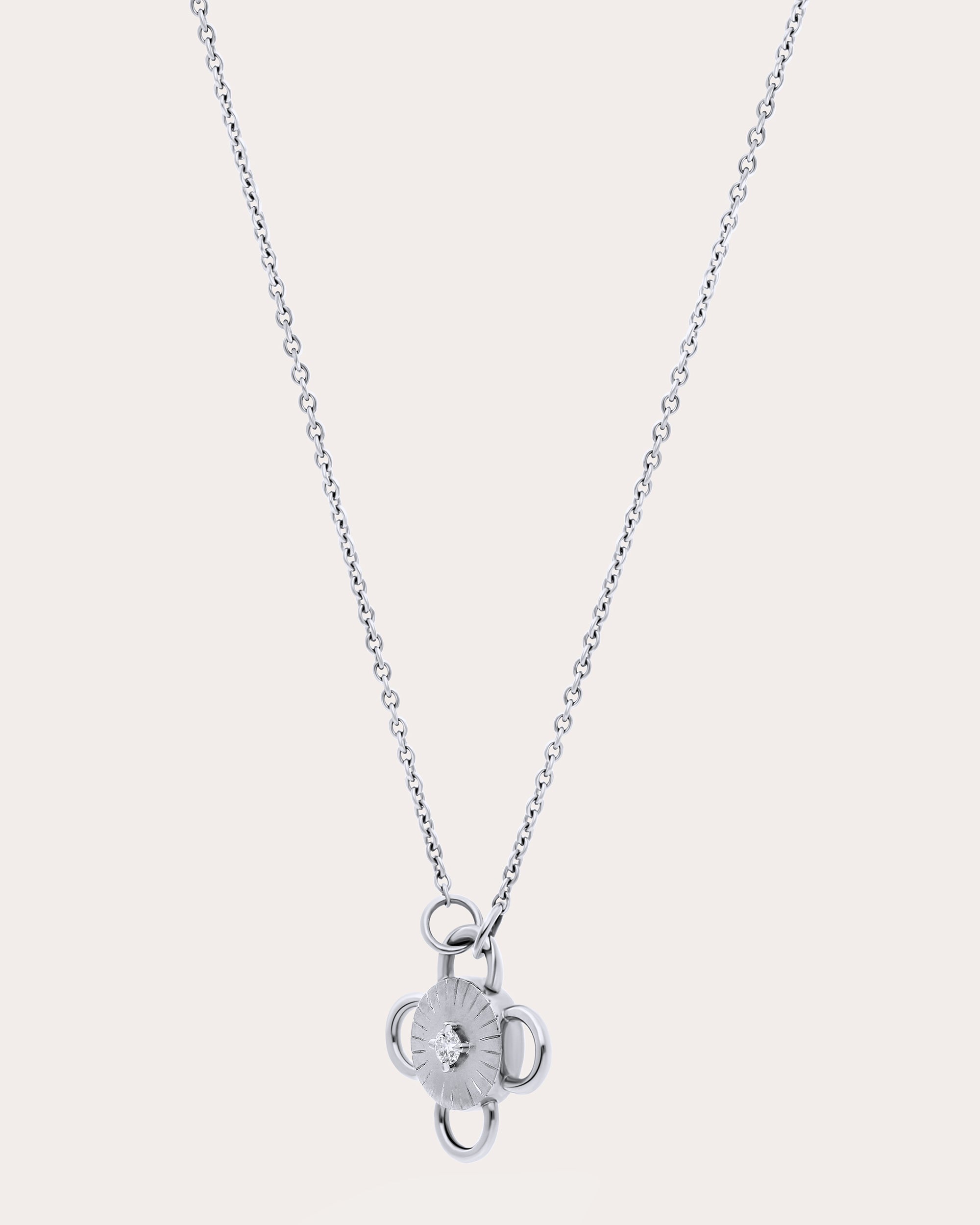 Diamond & 18k White Gold Baby Bolt Pendant Necklace