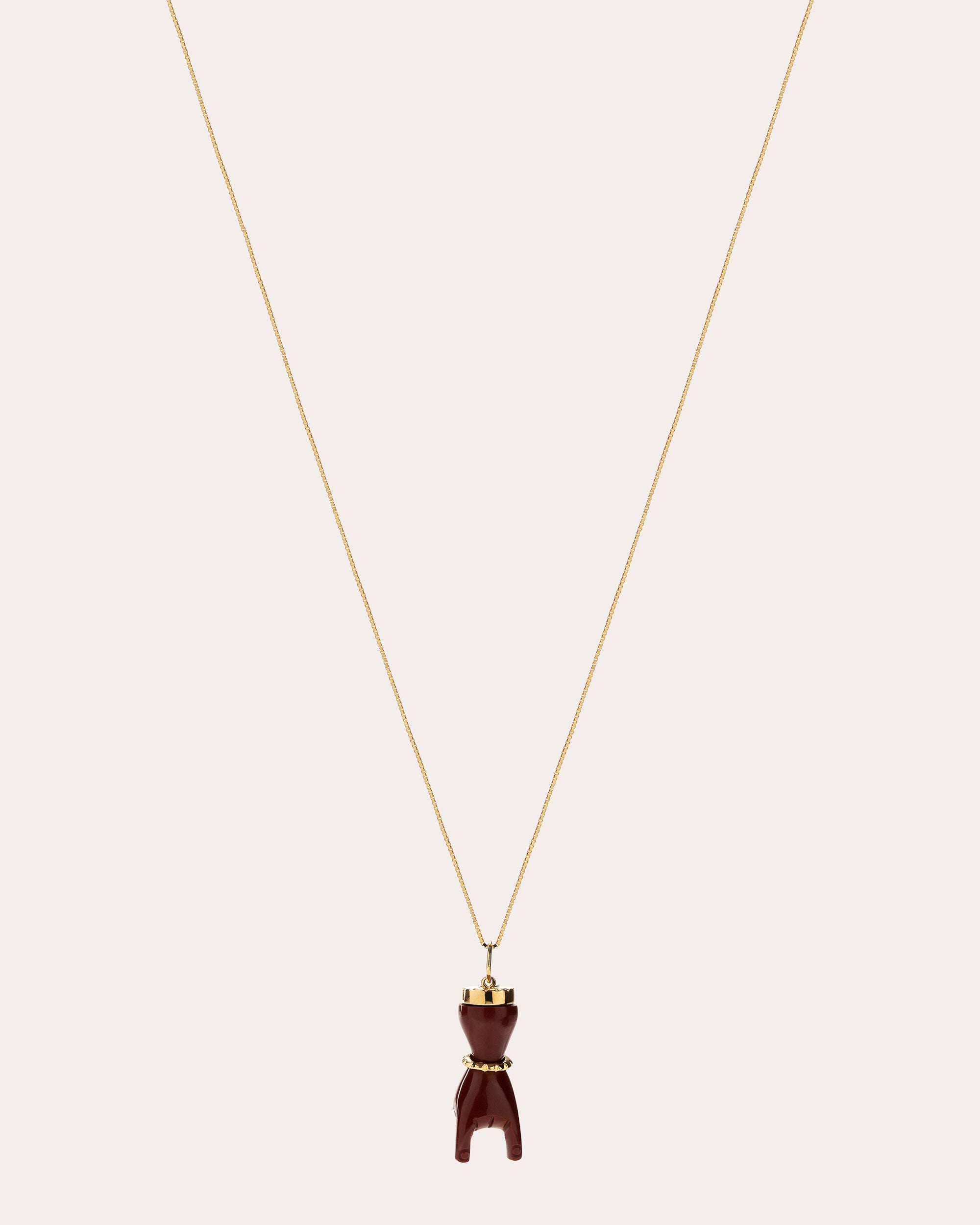 Red Jasper & 18k Gold Rock On Pendant