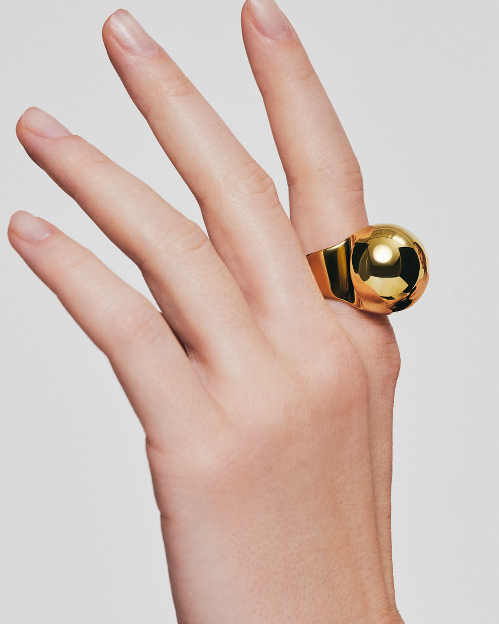 18k Gold Sphere Ring