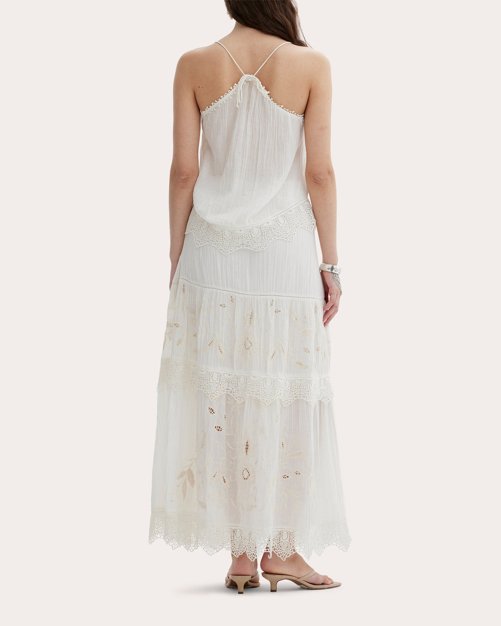 Esha Embroidered Crinkled Crepe Tank Top
