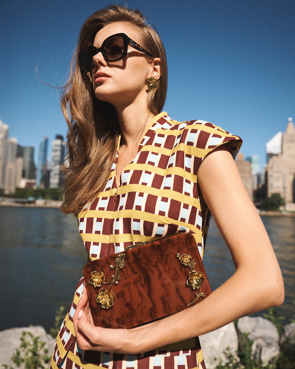 Tianna Gingham Pleated Mini Dress