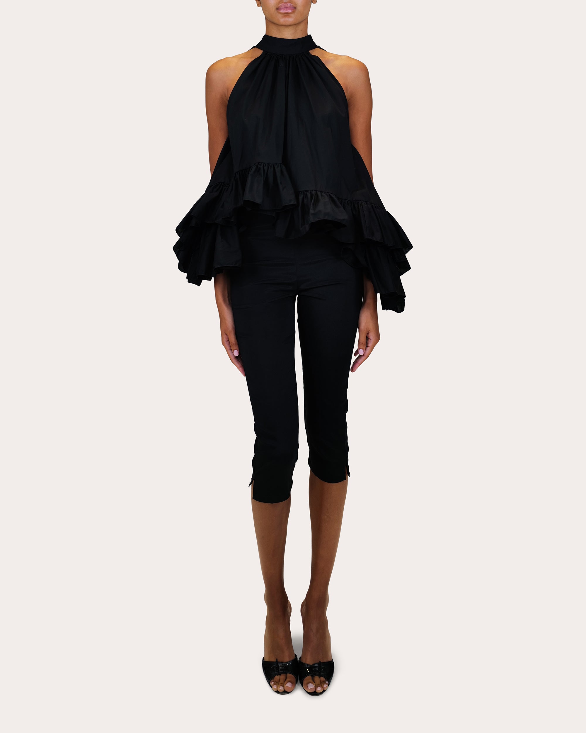 Shreya Charmeuse Capri Pants