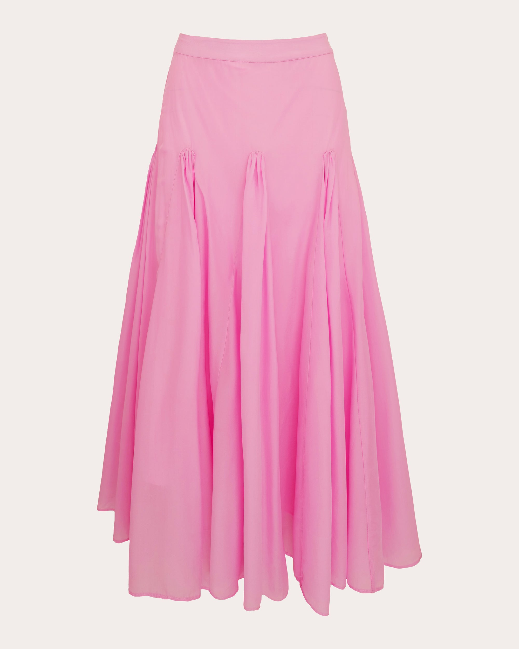 Sienna Crepe de Chine Godet Midi Skirt