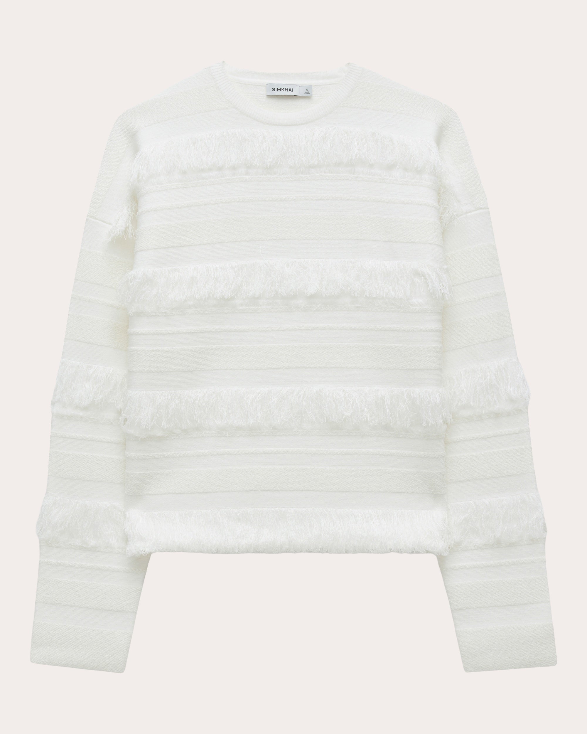 Carrick Stripe Fringe Crewneck Sweater