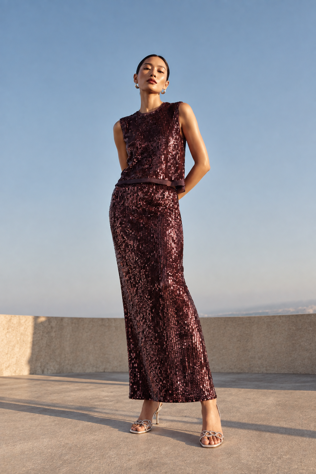 Cydia Sequin Sleeveless Top