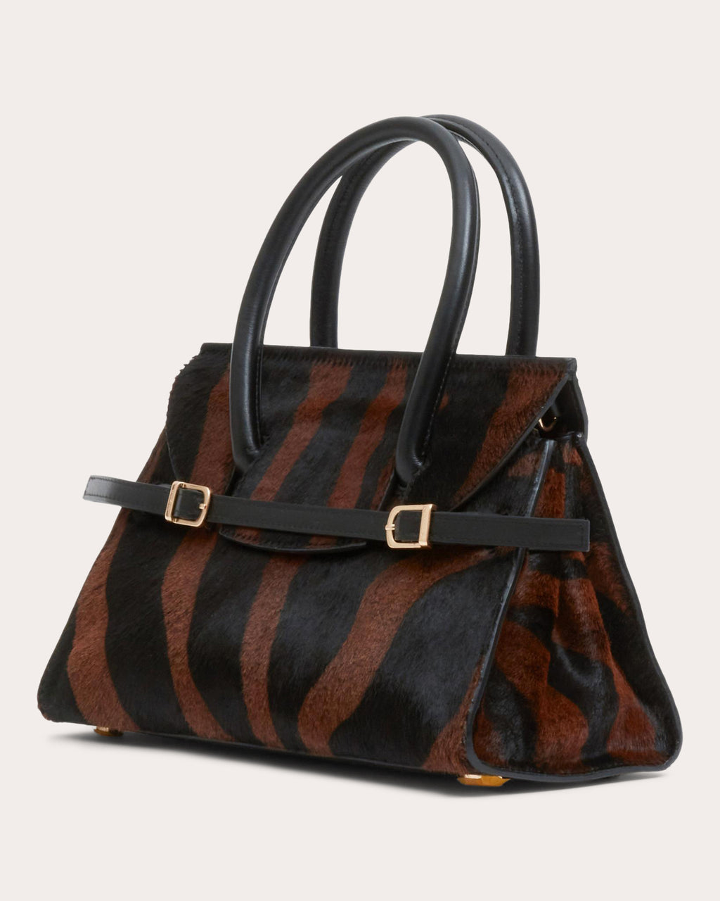 River Zebra Calf Hair Top-Handle Bag
