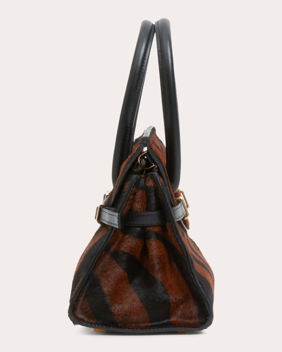 River Zebra Calf Hair Top-Handle Bag