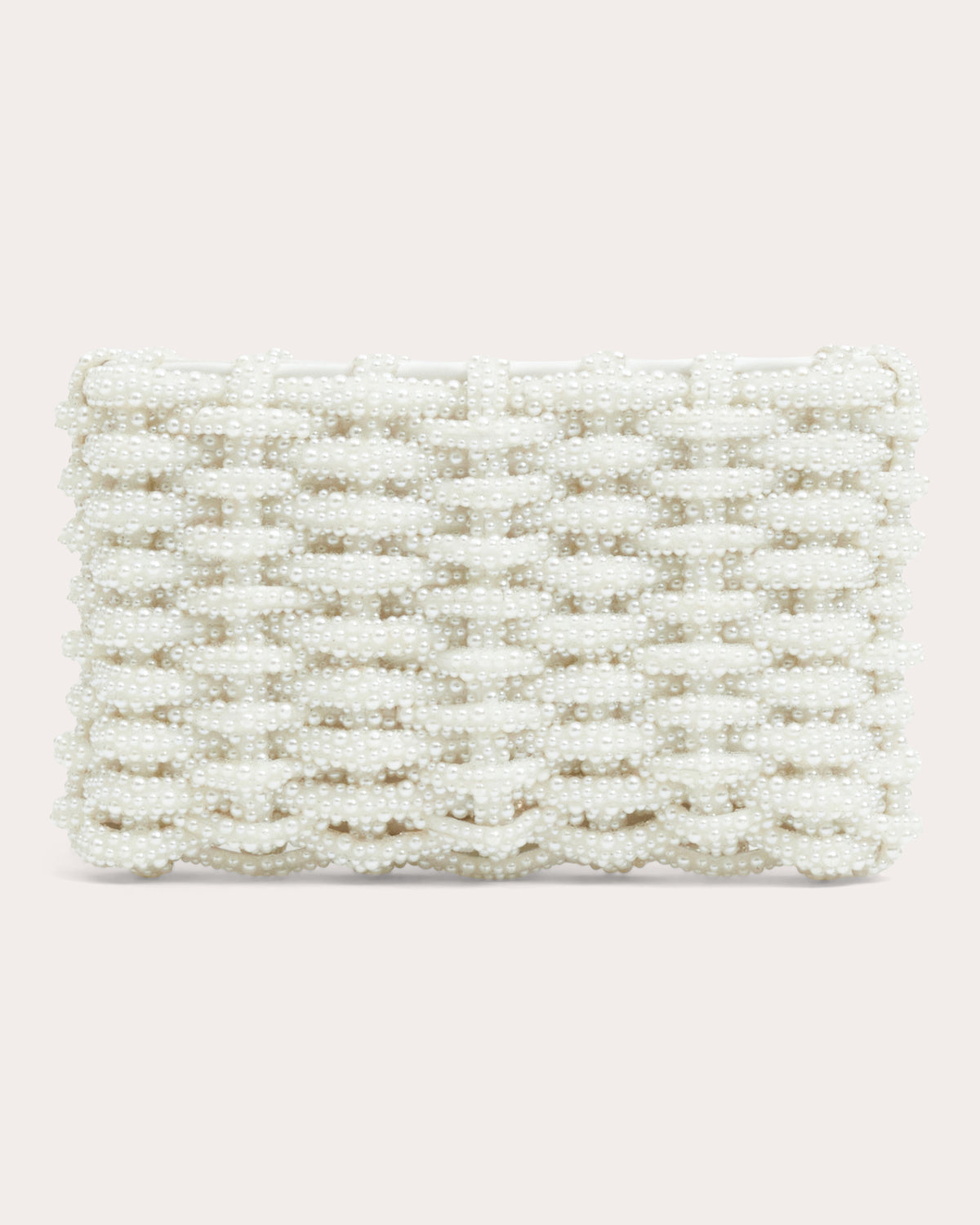 Morgan Woven Faux Pearl Clutch