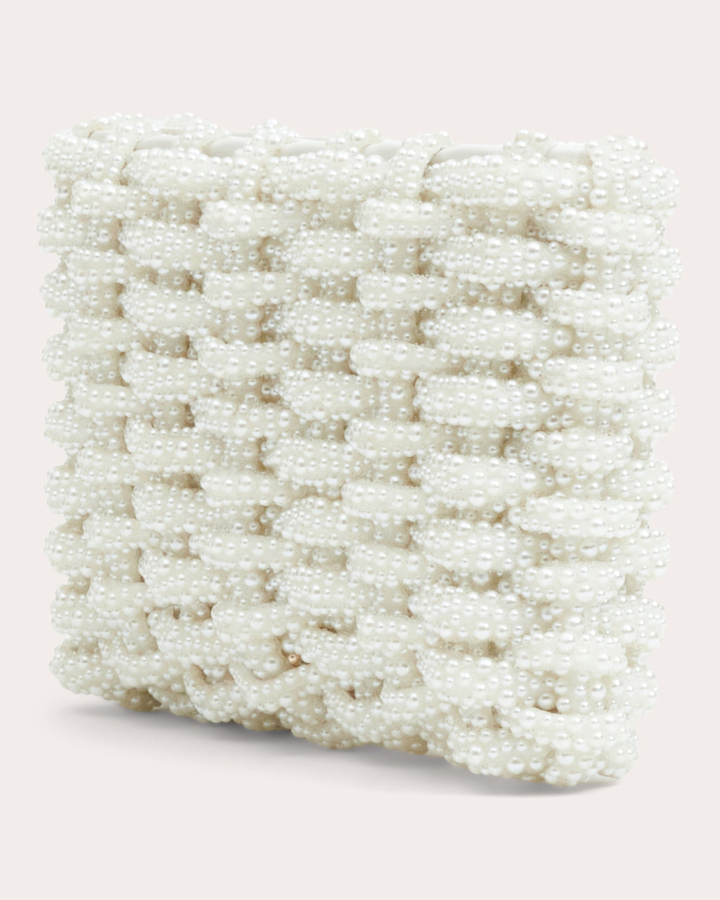 Morgan Woven Faux Pearl Clutch