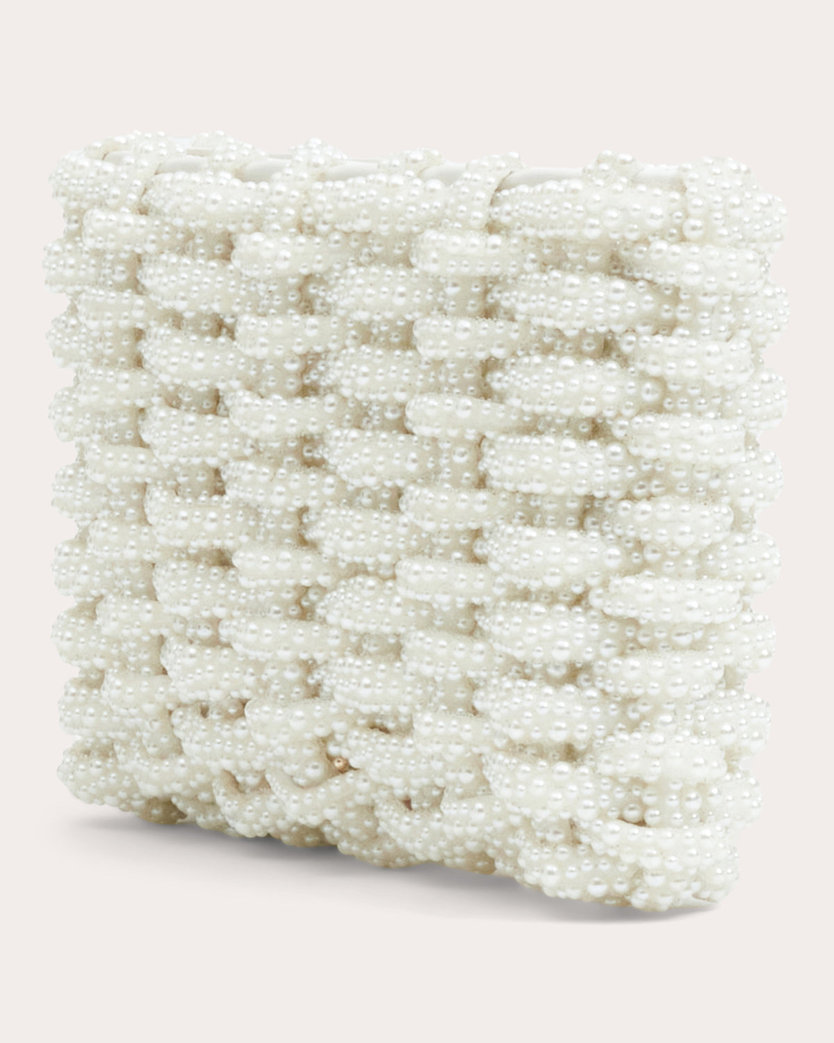 Morgan Woven Faux Pearl Clutch