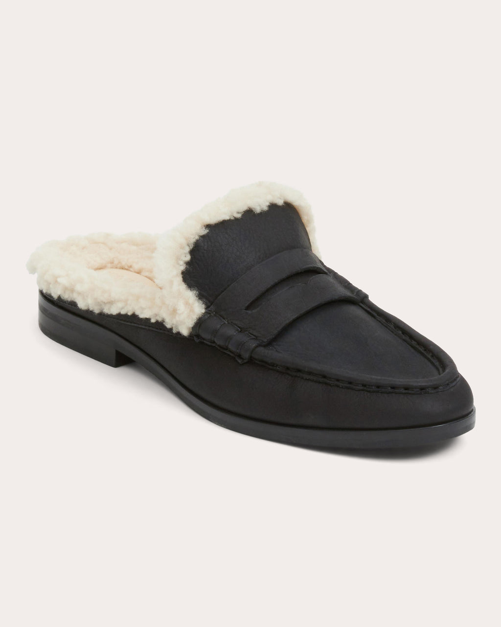 Dean Shearling Leather Loafer Mule