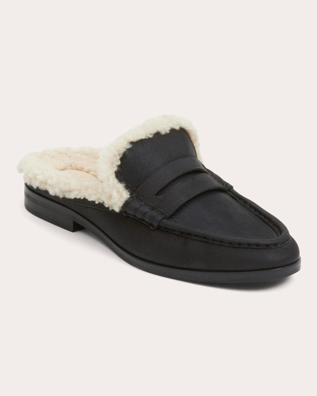 Dean Shearling Leather Loafer Mule