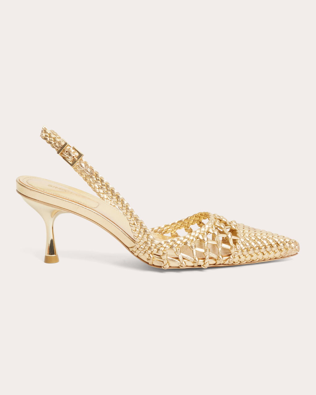 Dylan Woven Metallic Leather Slingback Pump