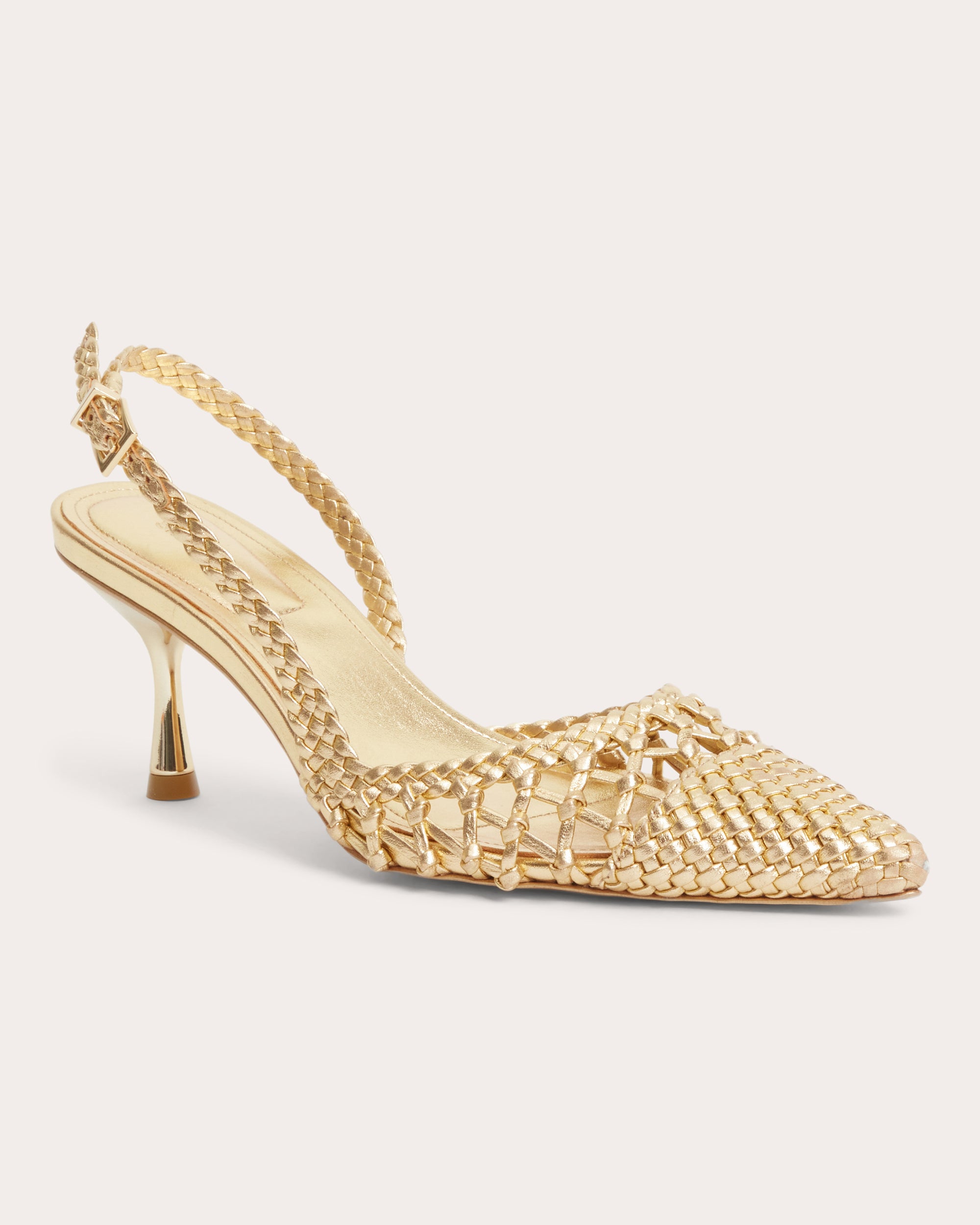 Dylan Woven Metallic Leather Slingback Pump