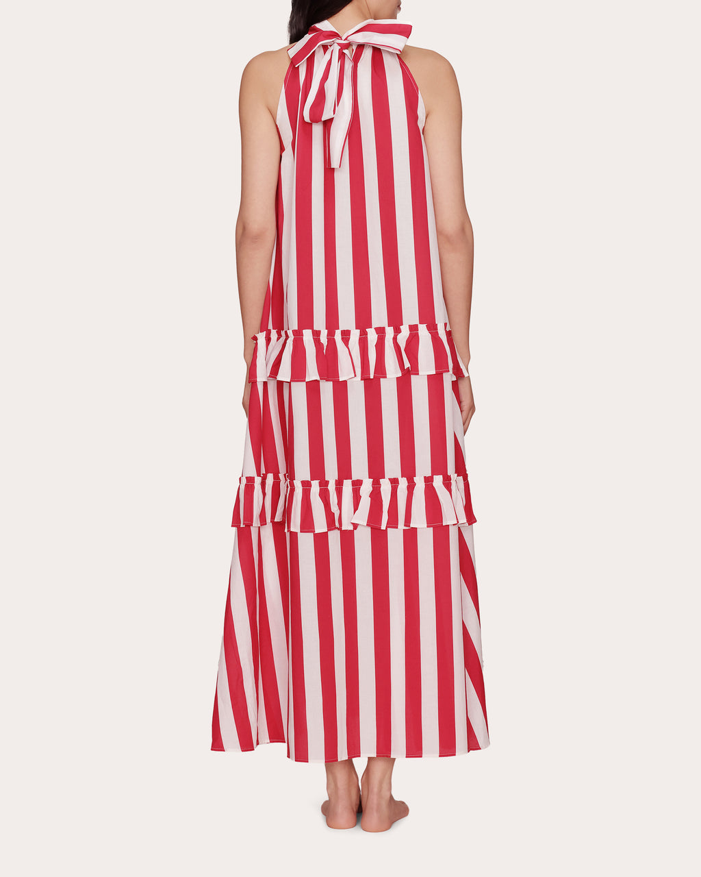 Adriana Stripe Cotton Tiered Maxi Dress