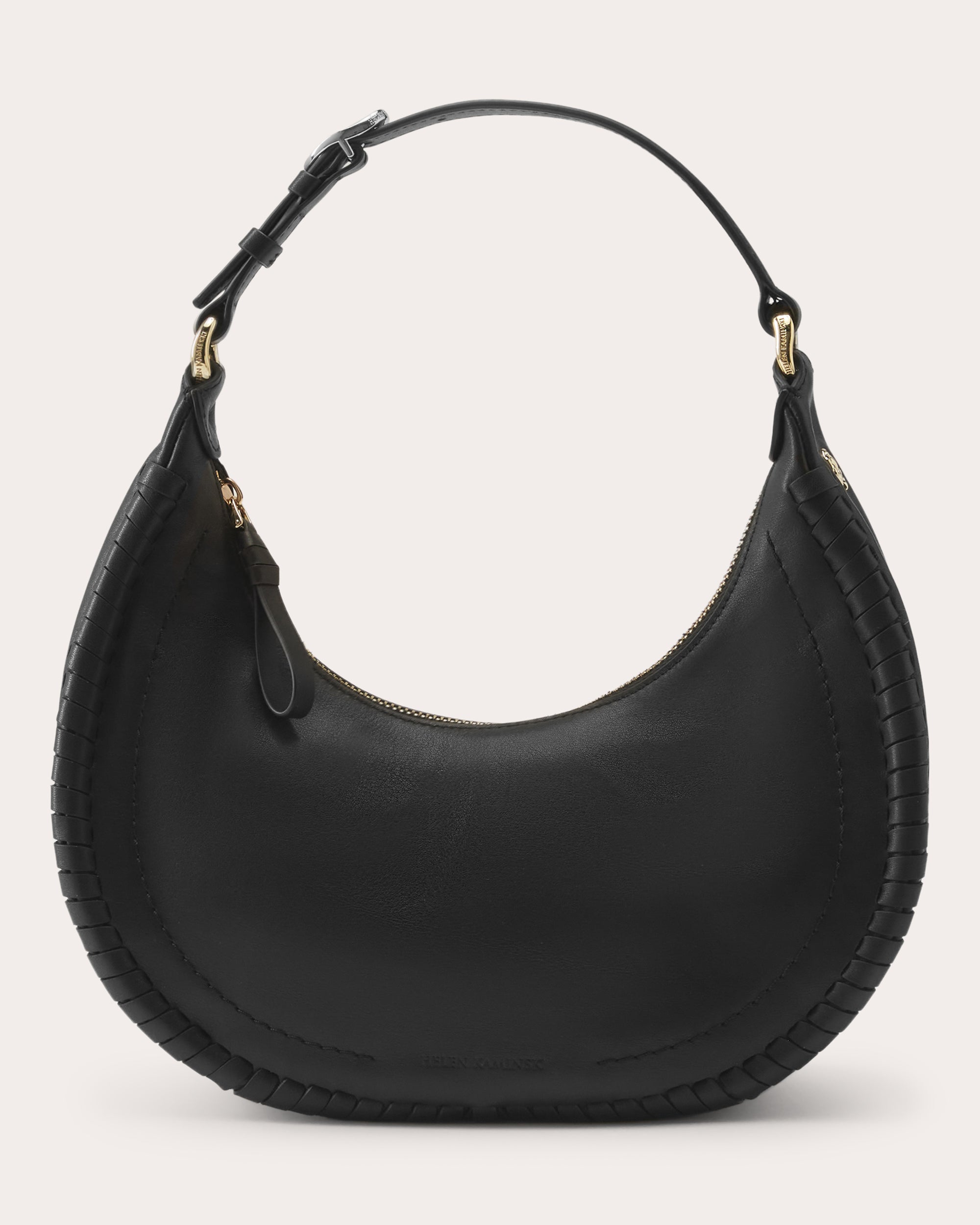 Soleil Whipstitch-Trimmed Leather Shoulder Bag