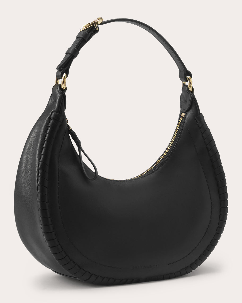 Soleil Whipstitch-Trimmed Leather Shoulder Bag