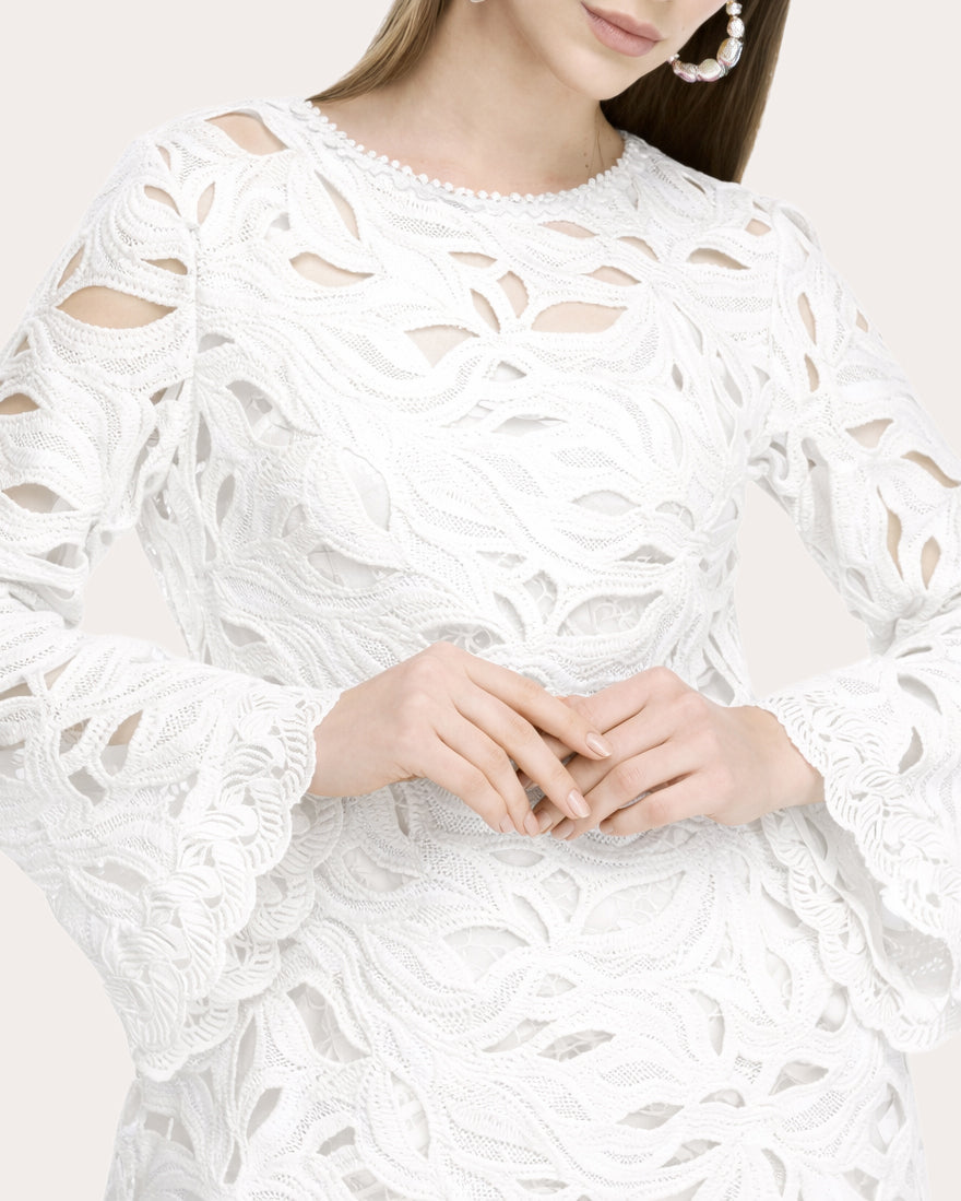 Solsticio Embroidered Mini Shift Dress