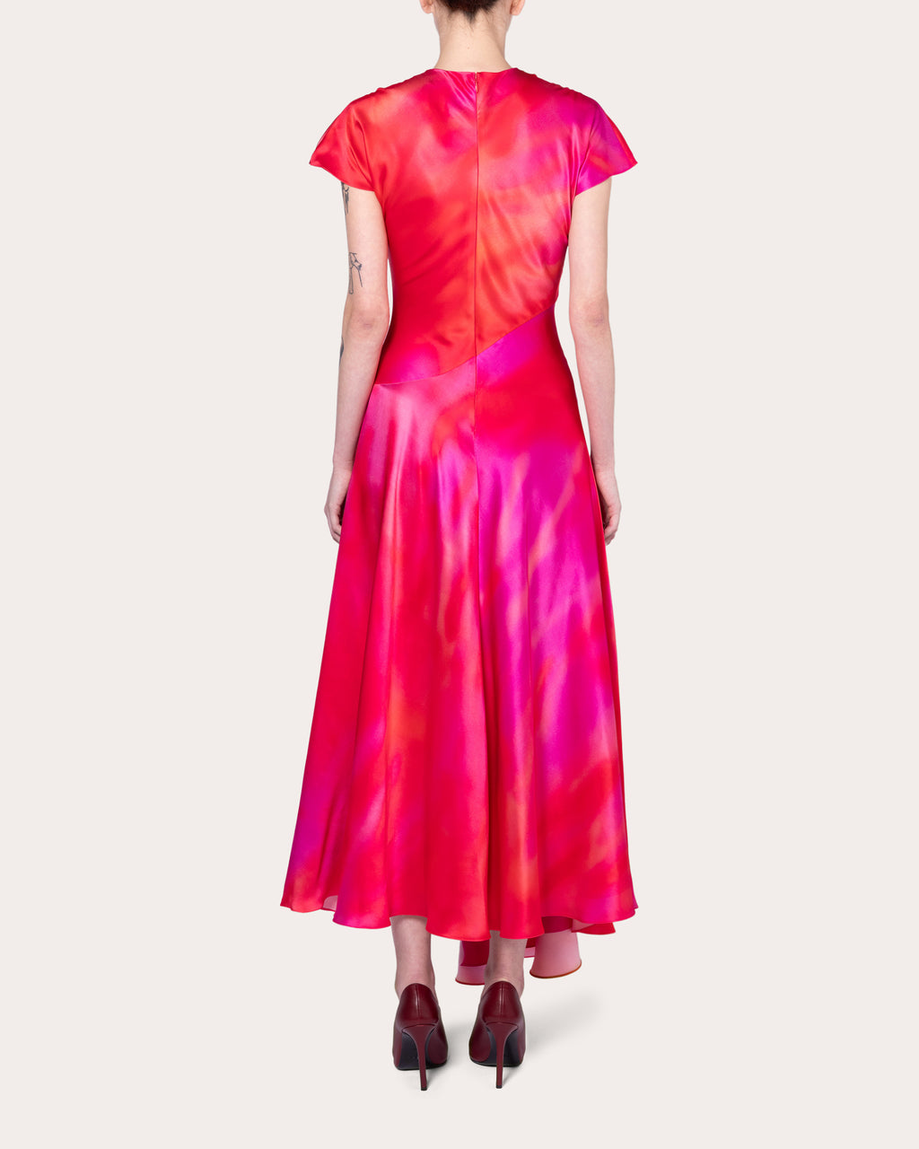 Adriana Printed Silk-Satin Midi Dress