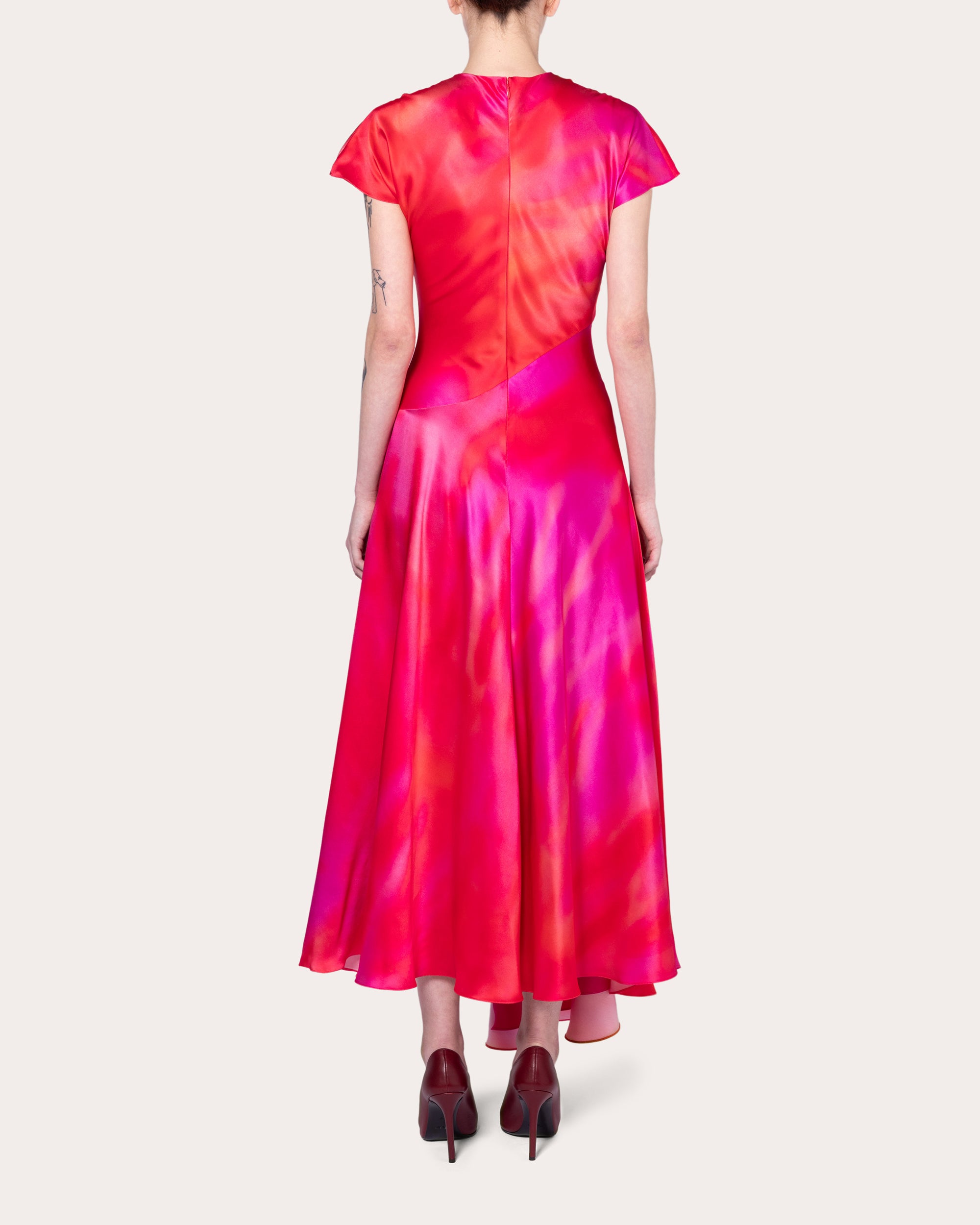 Adriana Printed Silk-Satin Midi Dress