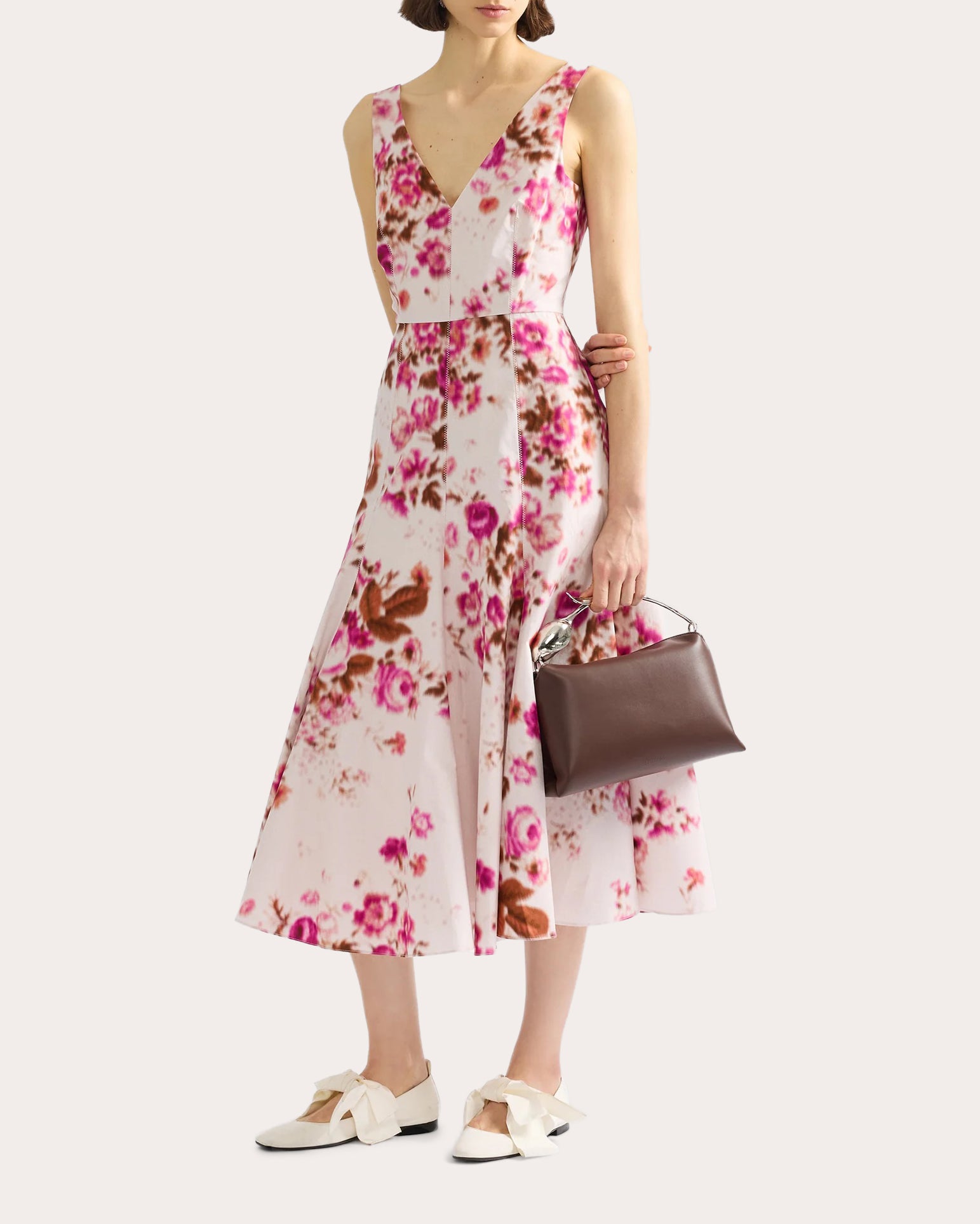 Floral Cotton Fit & Flare Midi Dress