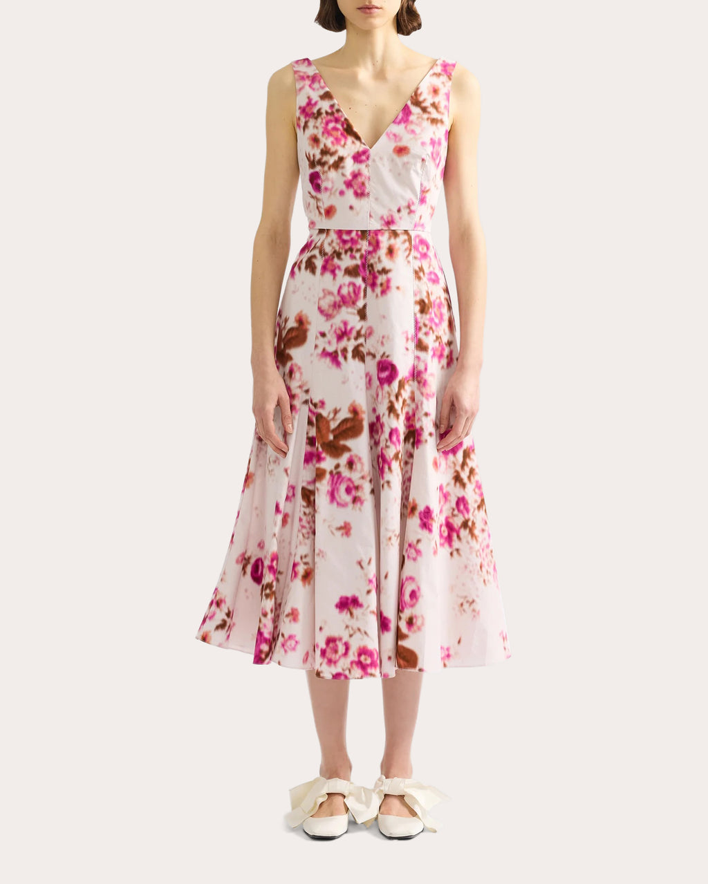 Floral Cotton Fit & Flare Midi Dress
