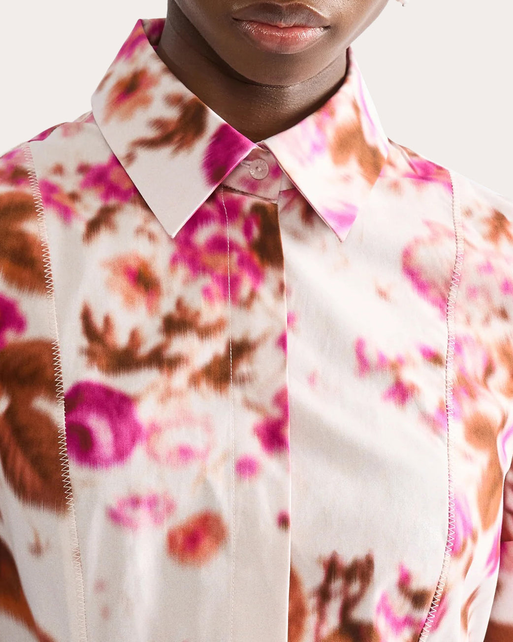 Floral Cotton A-Line Midi Shirt Dress | Olivela Floral Cotton A-Line Midi Shirt Dress | Olivela